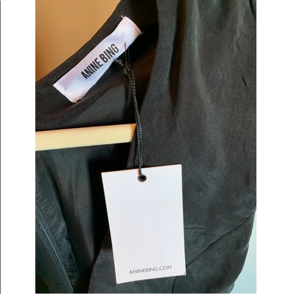 Anine Bing Washed Silk Deep V Neck Dress, Sz S - Picture 5 of 8